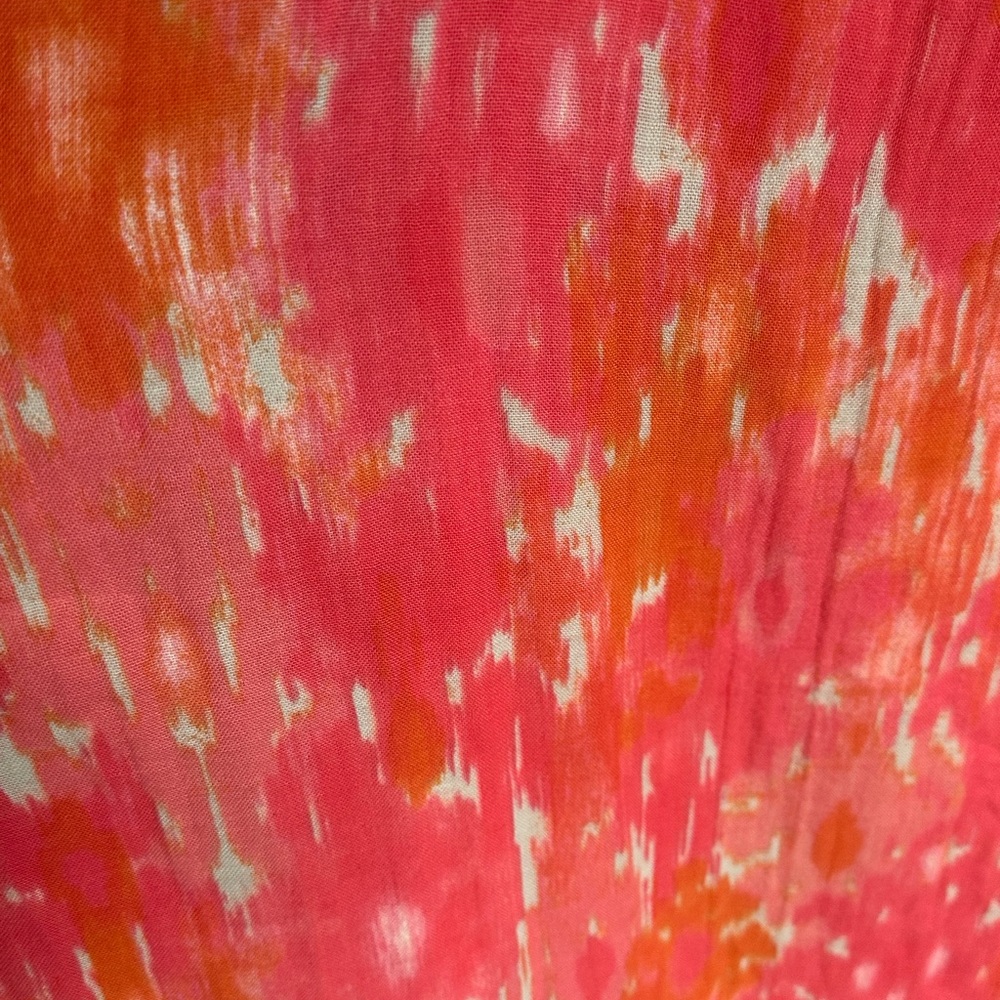 Time and Tru Womens XL Dress Coral Orange Empire Dress Ruffle Tank Sleeves Lined - Picture 7 of 8